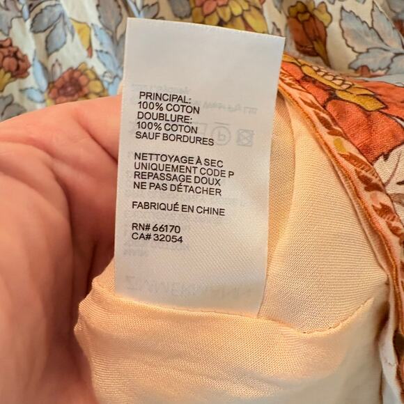 Zimmermann Andie Buttoned Floral Linen Mini Dress Long Sleeve 3 Large - Picture 13 of 16